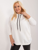 Hurt Ecru bawełniana bluzka plus size z troczkami 