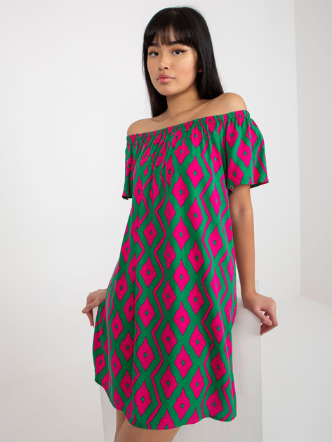 Hurt Zielona letnia sukienka hiszpanka z printami FRESH MADE