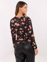 Czarna bluzka z ozdobnym detalem RUE PARIS