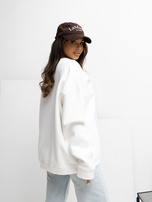 Ecru bluza z kontrastowym napisem RUE PARIS 