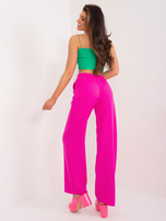 Hurt Fuksjowe gładkie spodnie materiałowe z kieszeniami