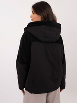 Hurt Czarna damska kurtka przejściowa z kieszeniami na suwak