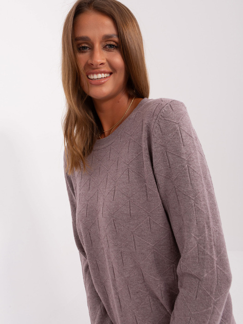 Hurt Brudnofioletowy sweter klasyczny z bawełną