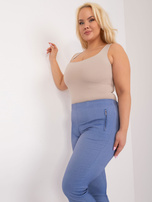 Hurt Niebieskie spodnie 3/4 plus size z kieszeniami