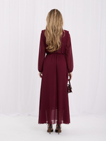 RUE PARIS Bordeaux Maxi-Kleid für die Feiertage.
