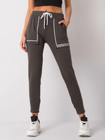 Ciemne khaki spodnie dresowe z bawełny Winsley