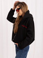 Schwarzer Hoodie mit Stickerei Michelle RUE PARIS.