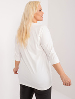 Hurt Ecru bluzka plus size z aplikacją z dżetów 