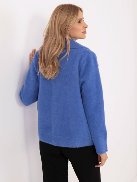 Hurt Ciemnoniebieska kurtka alpaka z suwakami