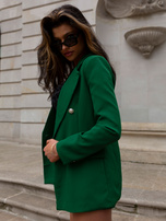 Hurt Ciemnozielony garniturowy komplet elegancki z szortami