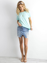 Miętowy t-shirt Fire