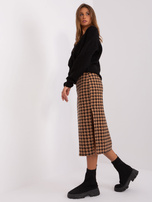 Hurt Camelowo-czarna spódnica dzianinowa w pepitkę