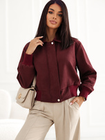 Bordeaux kurze Jacke mit Wildleder-Effekt.