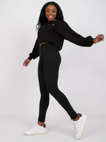 Czarne legginsy na co dzień z wysokim stanem RUE PARIS