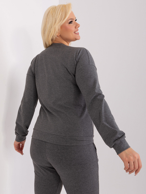 Hurt Ciemnoszara bluzka plus size z dekoltem w serek