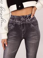 Hurt Czarne damskie legginsy z imitacją jeansu