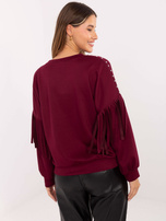 Bordowa bluza oversize bez kaptura RUE PARIS