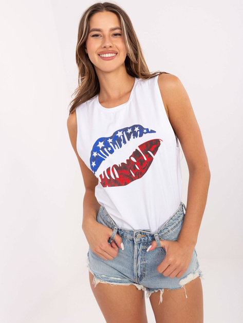 Biały damski top bez rękawów RUE PARIS