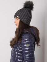 Ciemnoszara damska czapka zimowa