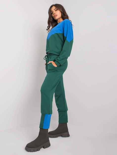 Niebiesko-zielony komplet z bluzą i spodniami Abinelli RUE PARIS