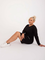 Hurt Czarna bawełniana sukienka plus size z napisami