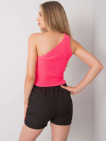 Fluo Pink Haisley One-Shoulder Top