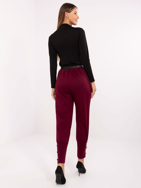 Bordowe eleganckie spodnie dresowe