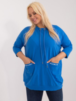 Hurt Ciemnoniebieska bluzka plus size z troczkami