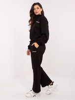 Czarny dresowy komplet z ociepleniem