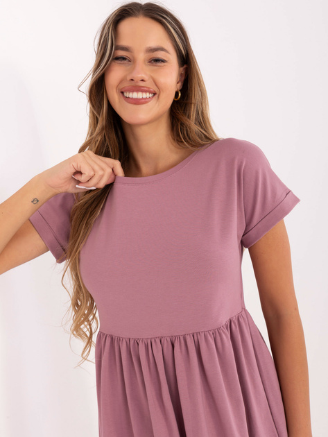 Hurt Brudnoróżowa sukienka basic z bawełny Dita RUE PARIS