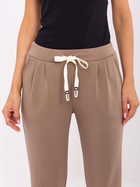 Hurt Brązowe dresowe spodnie z długimi ściągaczami