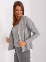 Hurt Szary dzianinowy komplet damski