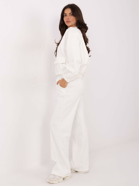 Ecru dresowe spodnie z przeszyciami