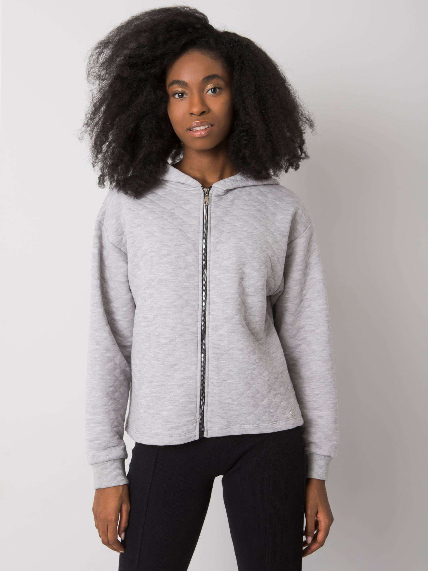 Gray melange quilted basic sweatshirt Melanie.