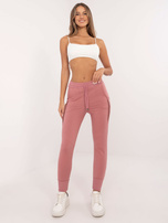 Hurt Brudnoróżowe dresowe spodnie z wiązaniem