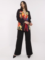 Czarna damska marynarka z kolorowym nadrukiem