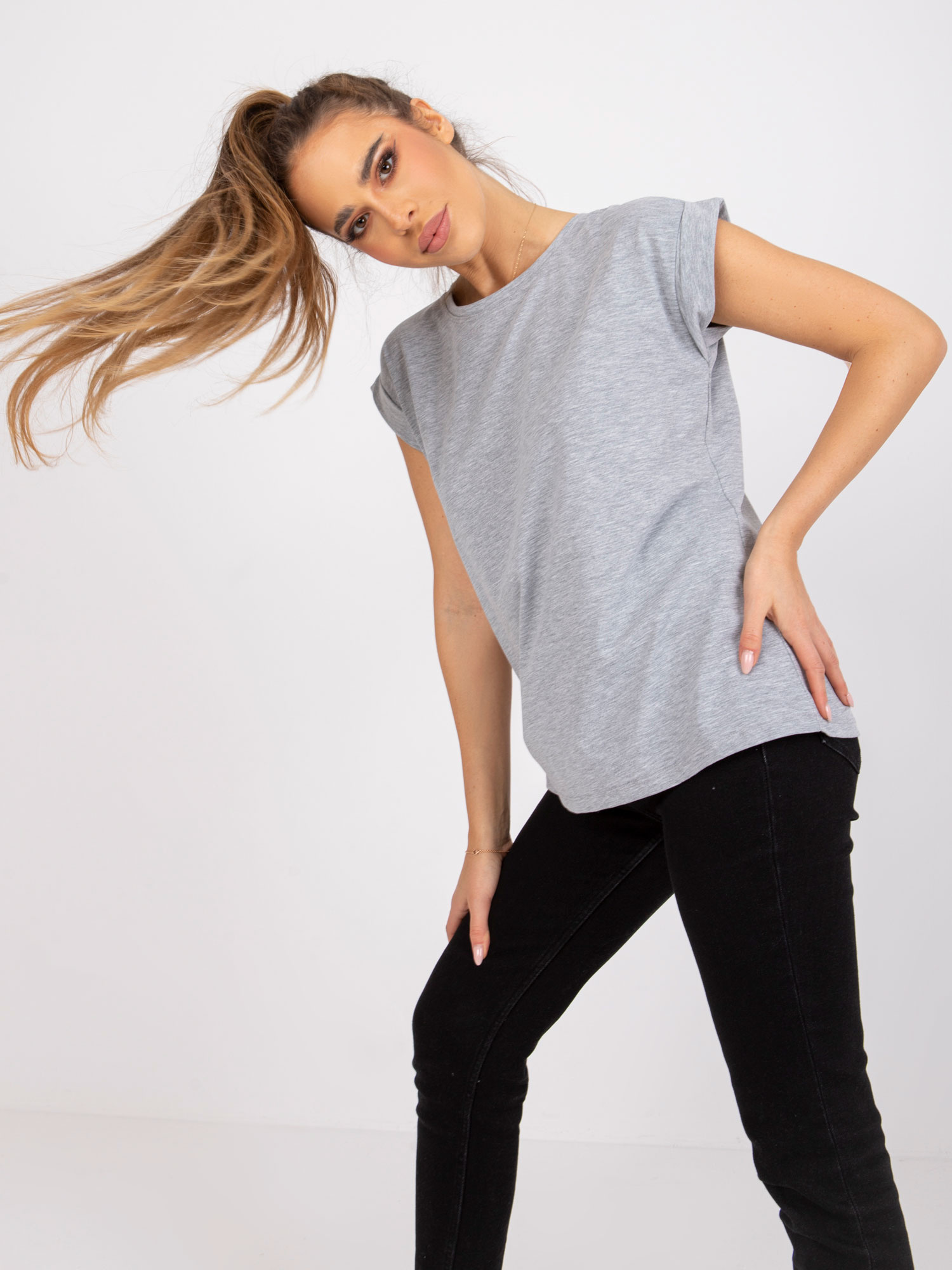 Szary damski t-shirt basic Revolution