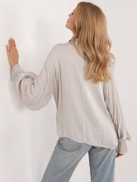 Hurt Jasnoszara bluzka koszulowa z falbaną OCH BELLA