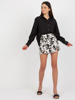 Hurtownia Czarna ażurowa koszula oversize z haftem