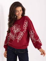 Bordowa bluza z okrągłym dekoltem