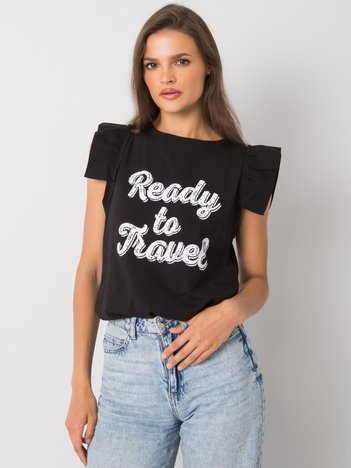 Schwarze Bluse mit Druck Beverly.
