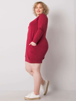 Bordova obleka plus size Ariadne.