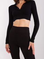 Hurt Czarne legginsy z wysokim stanem RUE PARIS