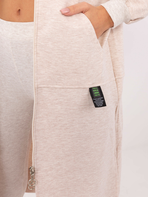 Hurt Jasnobeżowy melanżowy damski komplet z bluzą z kapturem