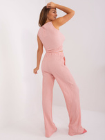 Hurt Jasnoróżowy komplet letni z krótkim topem