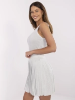 Srebrna dzianinowa spódnica z plisowaniem