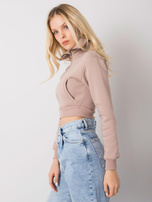 Ciemnobeżowa krótka rozpinana bluza dresowa Ann RUE PARIS 