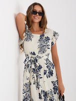 Granatowa rozkloszowana sukienka na lato