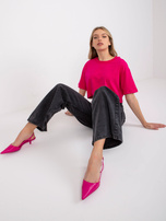 Fuksjowy krótki t-shirt Viola