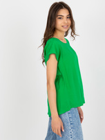 Hurtownia Zielona bluzka casualowa z wiskozy SUBLEVEL